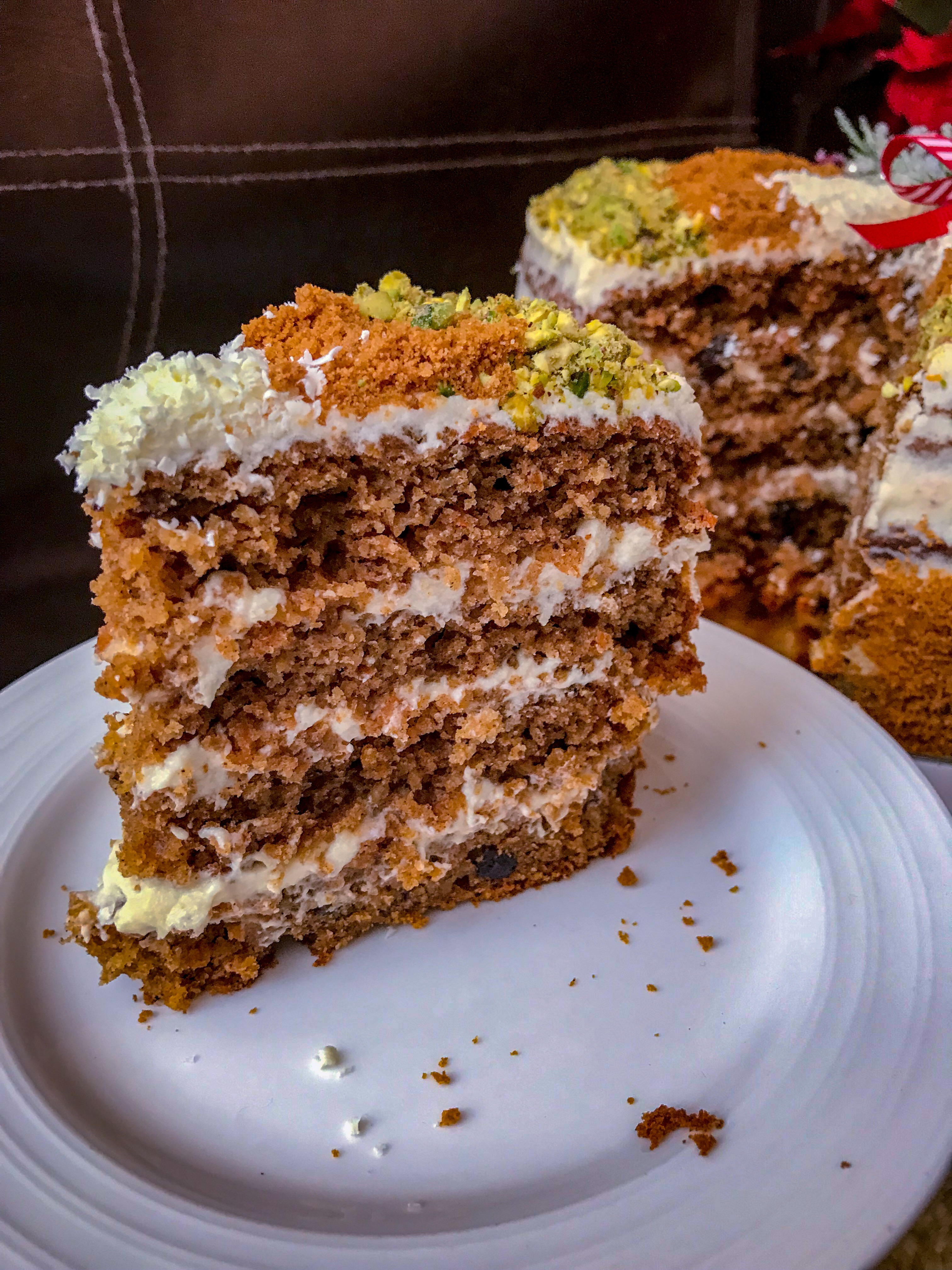 Festive White Chocolate Parsnip and Carrot Cake