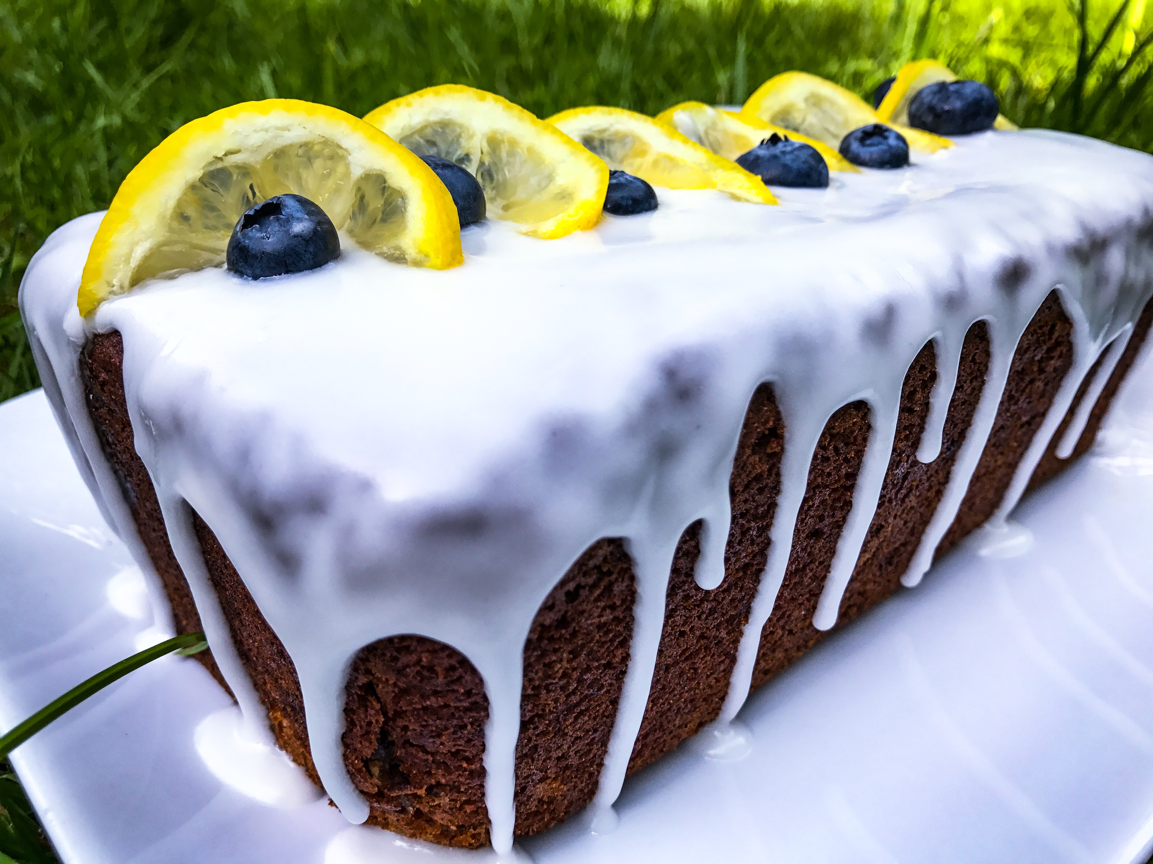 Gin and Lemon Banana Blueberry Cake