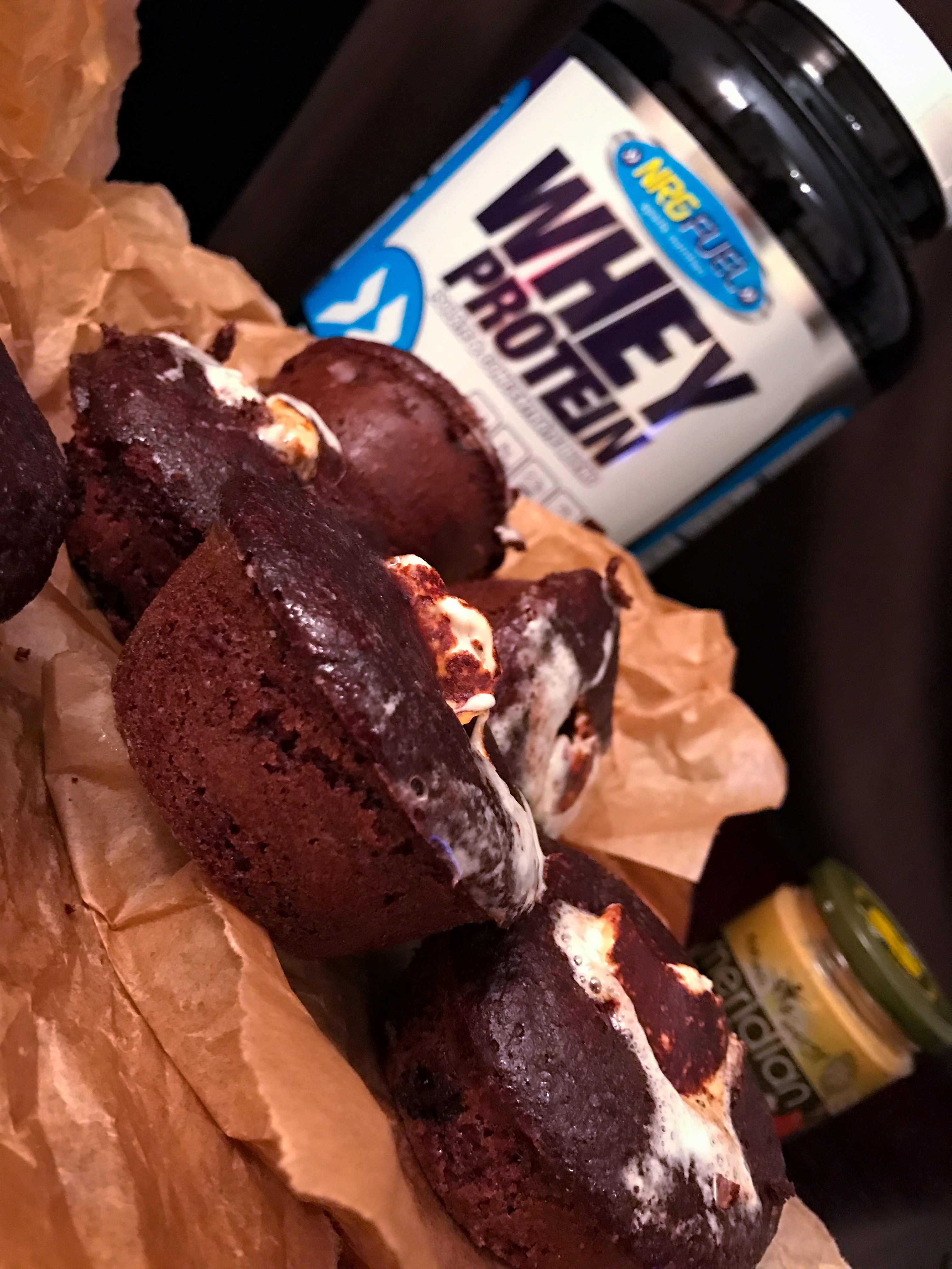 Protein chocolate and Marshmallow Muffins