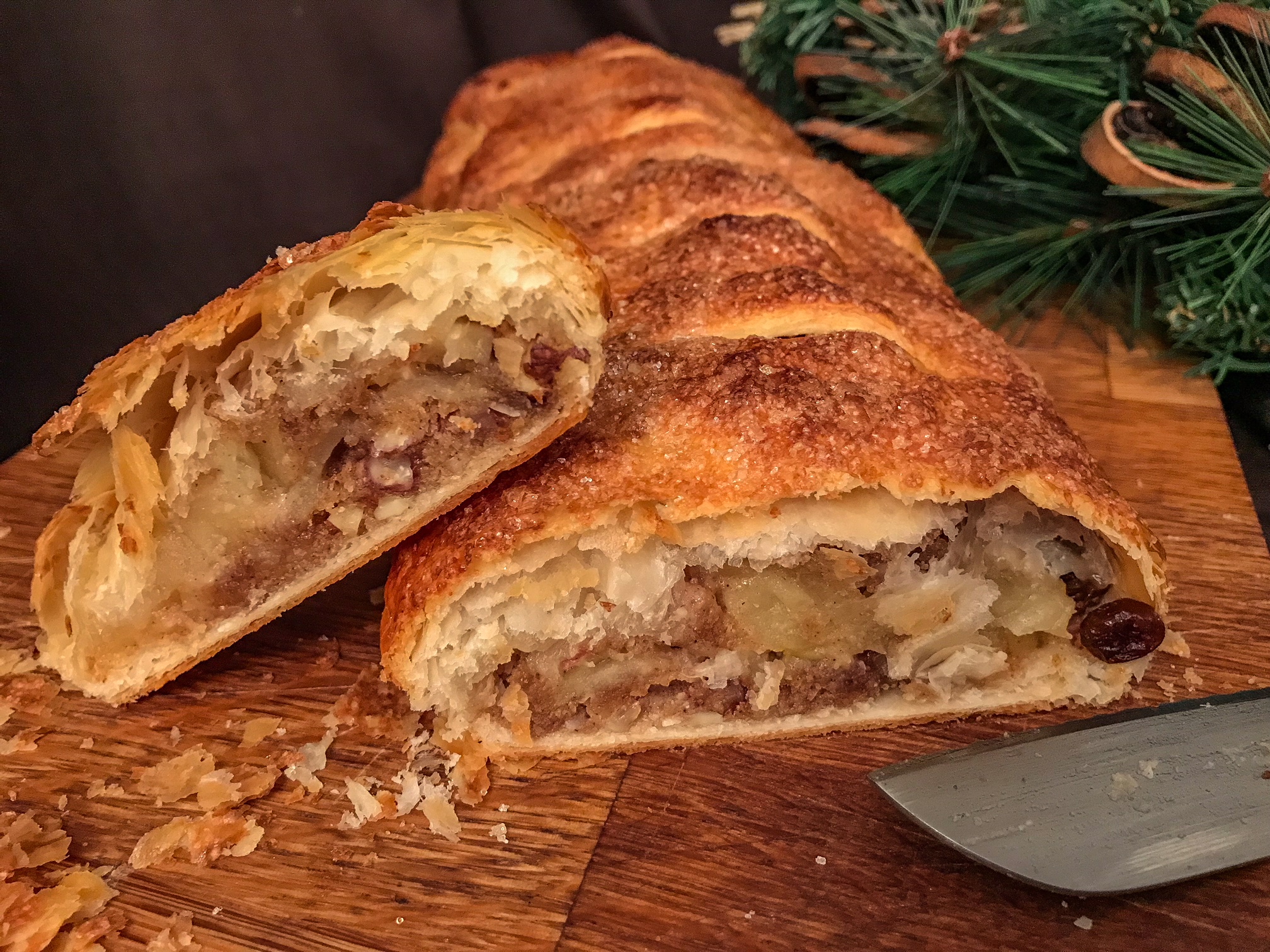 Nutty Calvados Apple Strudel