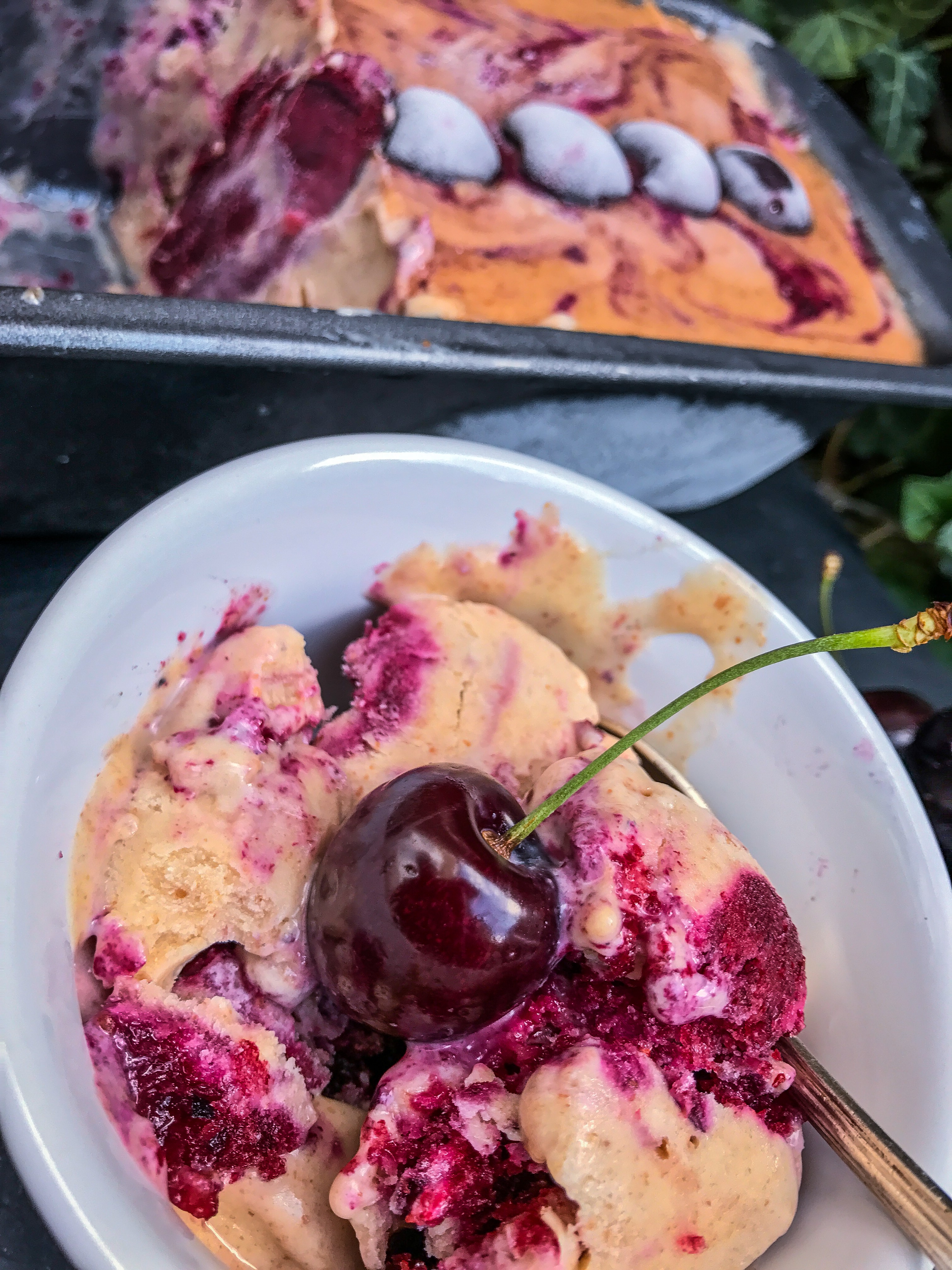 Cherry Peanut Protein Ice Cream