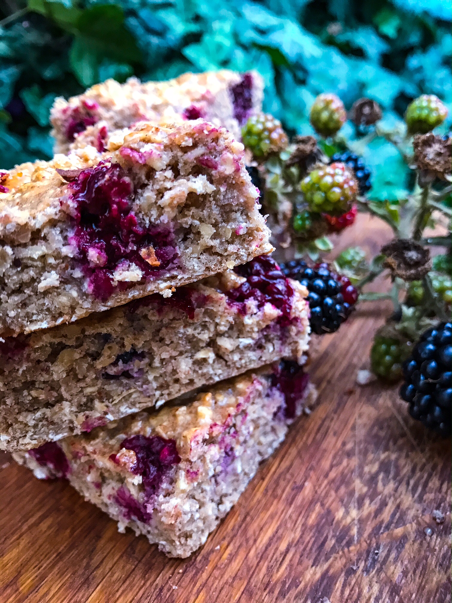 Protein Blackberry and Almond butter Flapjacks