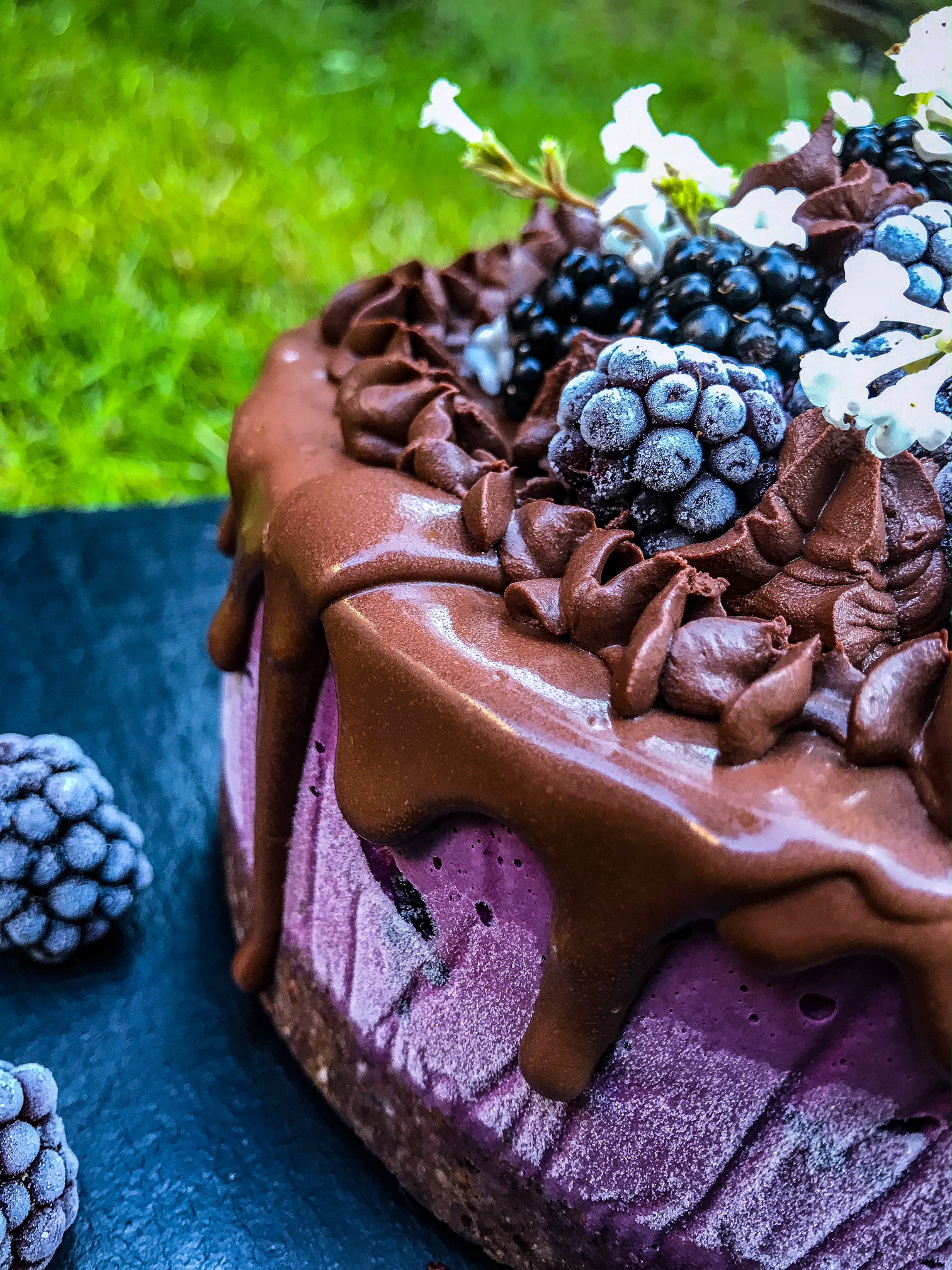 Raw Lemon and Blackberry Cake