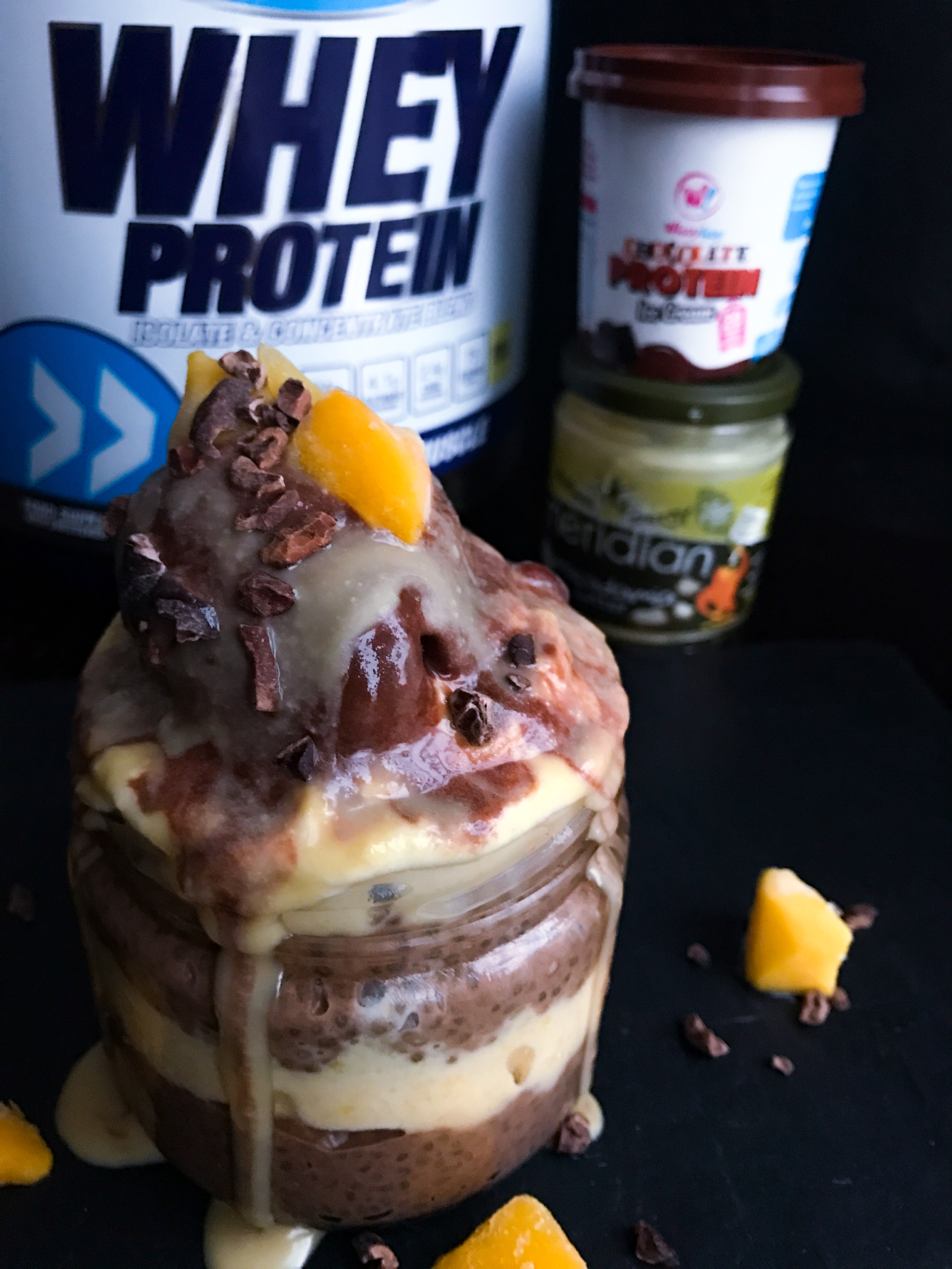 Protein Chia Chocolate and Mango Pudding