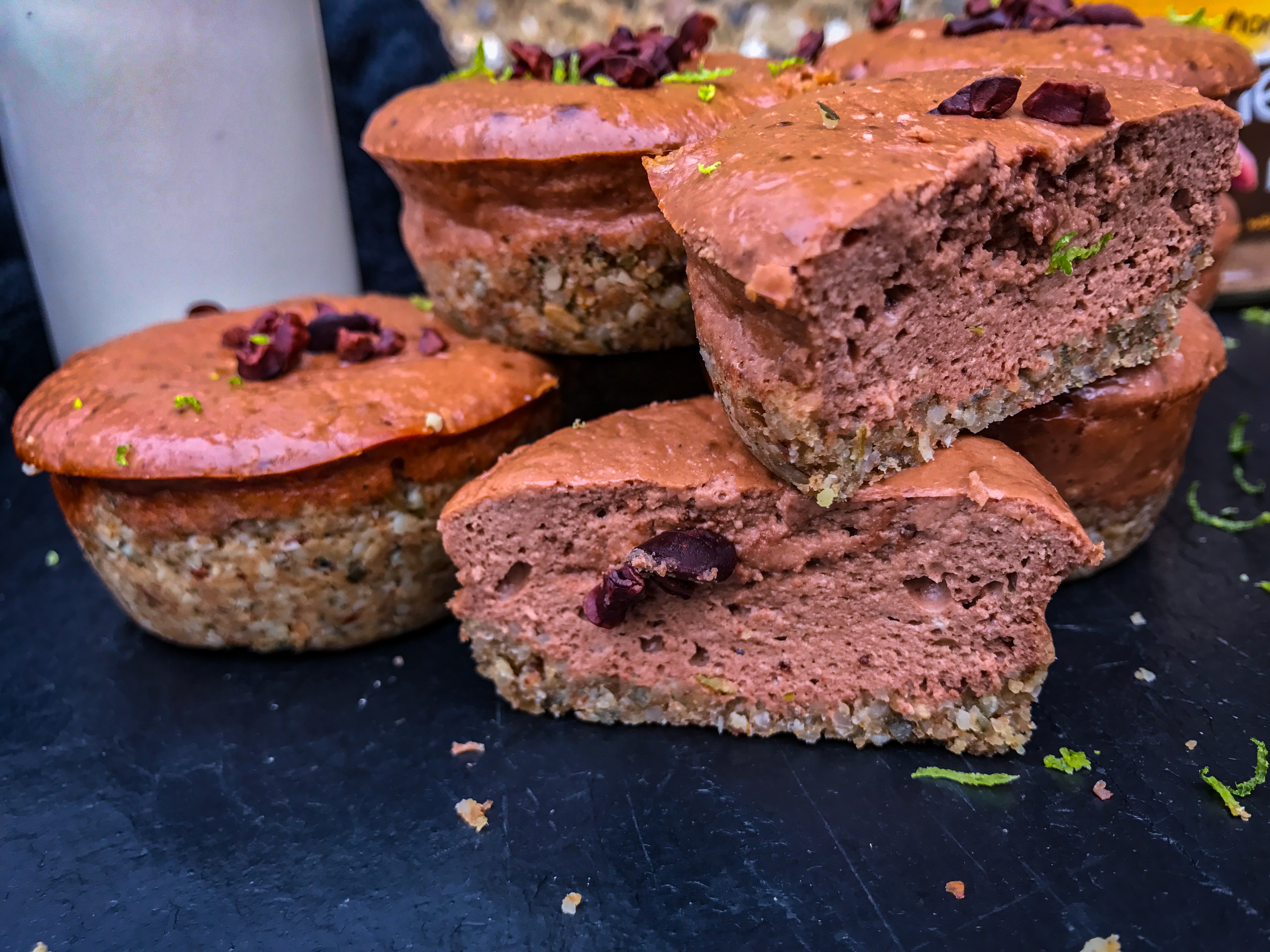 Mini Protein Chocolate Lime Cheesecakes