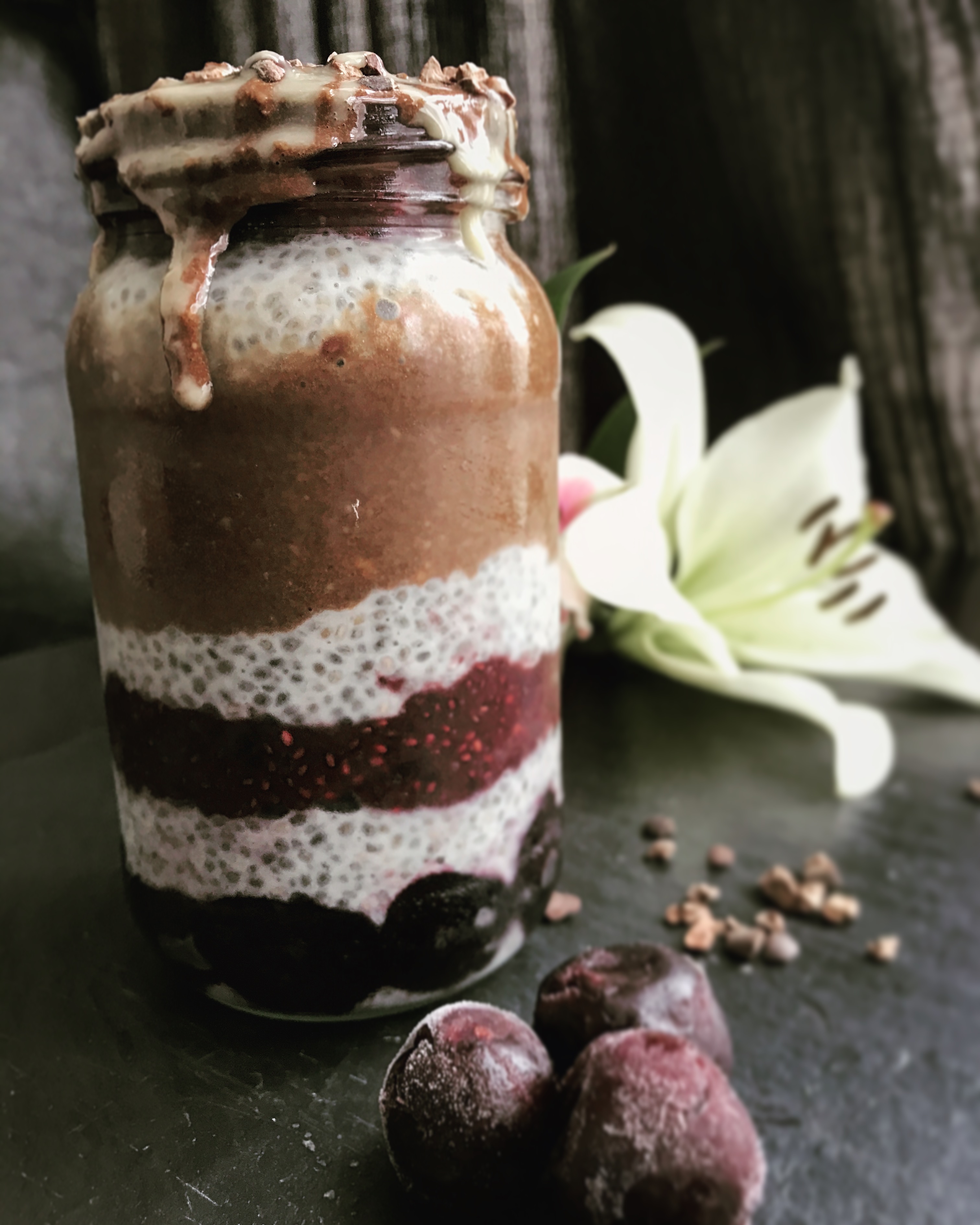 Black Forest Proats and Chia Pudding