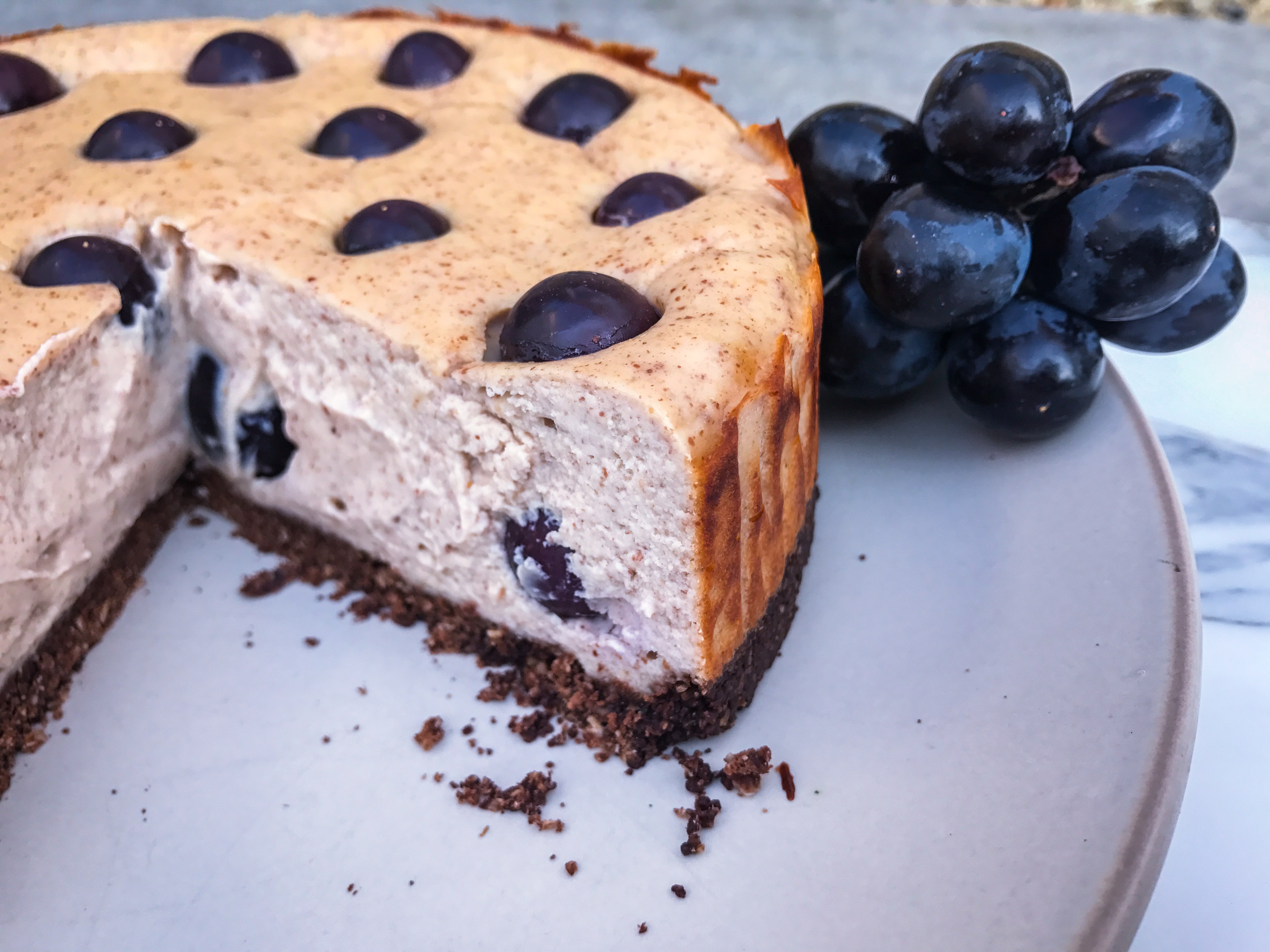 Protein Grape and Peanut Butter Cheesecake